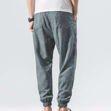 Lightweight Casual Linen Trousers for Men - Comfortable Relaxed Fit Pants
