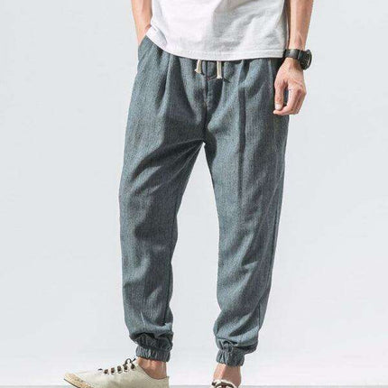 Lightweight Casual Linen Trousers for Men - Comfortable Relaxed Fit Pants