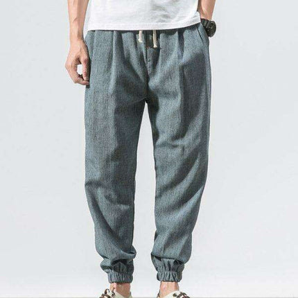 Lightweight Casual Linen Trousers for Men - Comfortable Relaxed Fit Pants