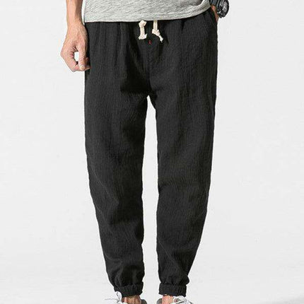Lightweight Casual Linen Trousers for Men - Comfortable Relaxed Fit Pants
