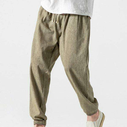 Lightweight Casual Linen Trousers for Men - Comfortable Relaxed Fit Pants