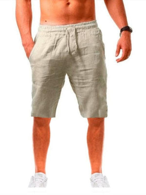Summer Large Size Loose Linen Breathable Cropped Pants Men's Sports Casual Pants-kakaclo-Cracker khaki-S-Très Elite