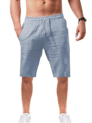 Summer Large Size Loose Linen Breathable Cropped Pants Men's Sports Casual Pants-kakaclo-Grey-S-Très Elite