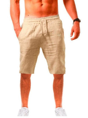 Summer Large Size Loose Linen Breathable Cropped Pants Men's Sports Casual Pants-kakaclo-Khaki-S-Très Elite