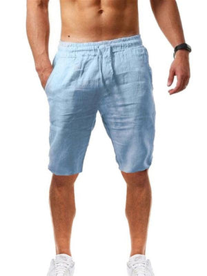 Summer Large Size Loose Linen Breathable Cropped Pants Men's Sports Casual Pants-kakaclo-White-S-Très Elite