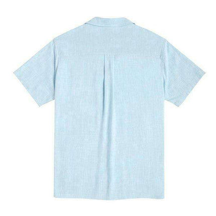 Summer Breeze Men's Striped Cotton-Linen Casual Button-Up Shirt for Effortless Style