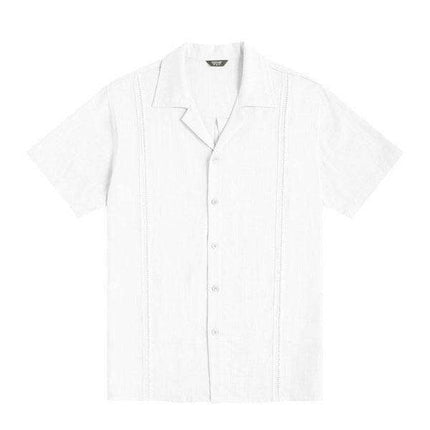 Summer Breeze Men's Striped Cotton-Linen Casual Button-Up Shirt for Effortless Style