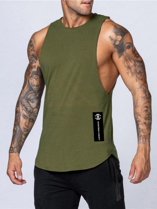 Men's Solid Color Fundamental Tank Top-Clothing, Shoes & Accessories›Men›Clothing›Tops, Tees & Shirts-kakaclo-Olive green-M-Très Elite