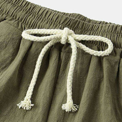 Men's Casual Cotton-Linen Blend Shorts in Korean Style