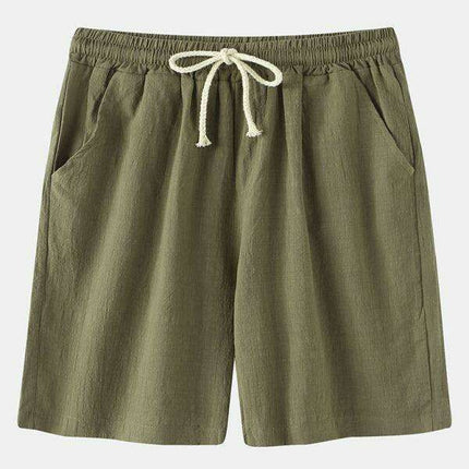 Men's Casual Cotton-Linen Blend Shorts in Korean Style