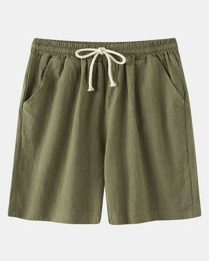 Men's Casual Cotton-Linen Blend Shorts in Korean Style