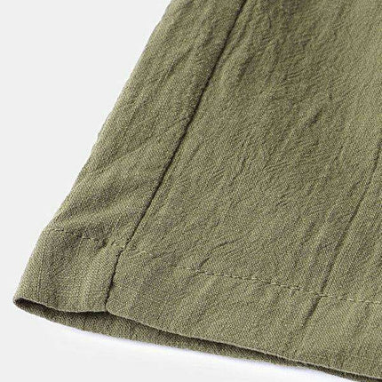 Men's Casual Cotton-Linen Blend Shorts in Korean Style