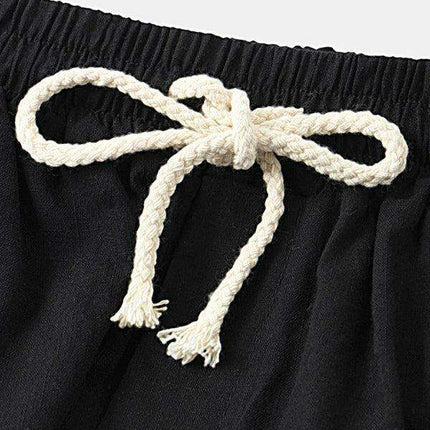 Men's Casual Cotton-Linen Blend Shorts in Korean Style