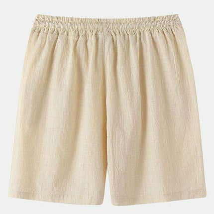 Men's Casual Cotton-Linen Blend Shorts in Korean Style