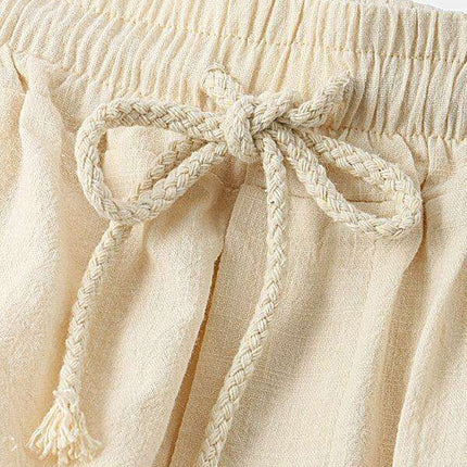 Men's Casual Cotton-Linen Blend Shorts in Korean Style