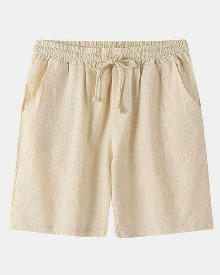 Men's Casual Cotton-Linen Blend Shorts in Korean Style