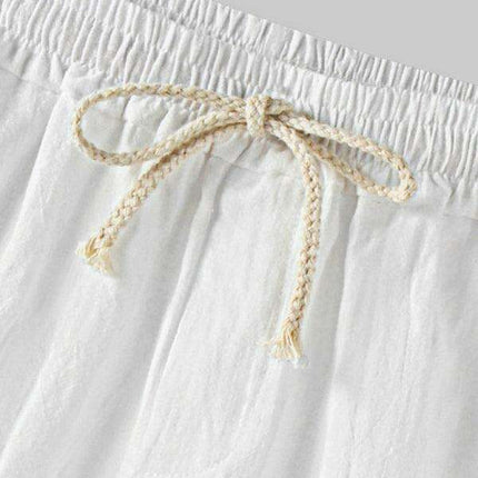 Men's Casual Cotton-Linen Blend Shorts in Korean Style