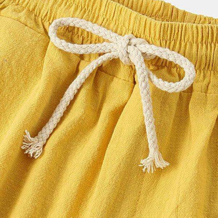 Men's Casual Cotton-Linen Blend Shorts in Korean Style