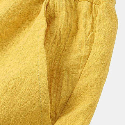 Men's Casual Cotton-Linen Blend Shorts in Korean Style