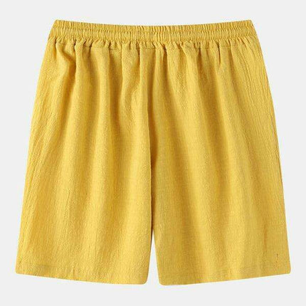 Men's Casual Cotton-Linen Blend Shorts in Korean Style