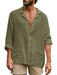 Jakoto | Men's Loose Plus Size Casual Lapel Long Sleeve Shirt Solid Color Shirt
