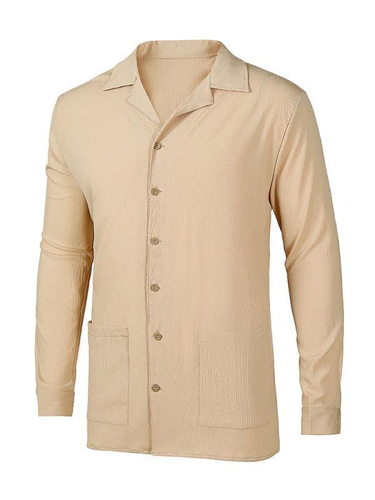 Jakoto Men's Versatile Solid Color Oversized Lapel Shirt
