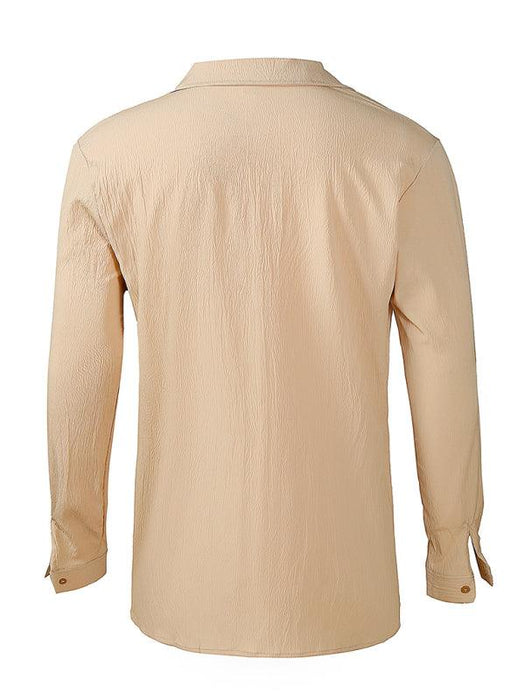 Jakoto Men's Versatile Solid Color Oversized Lapel Shirt