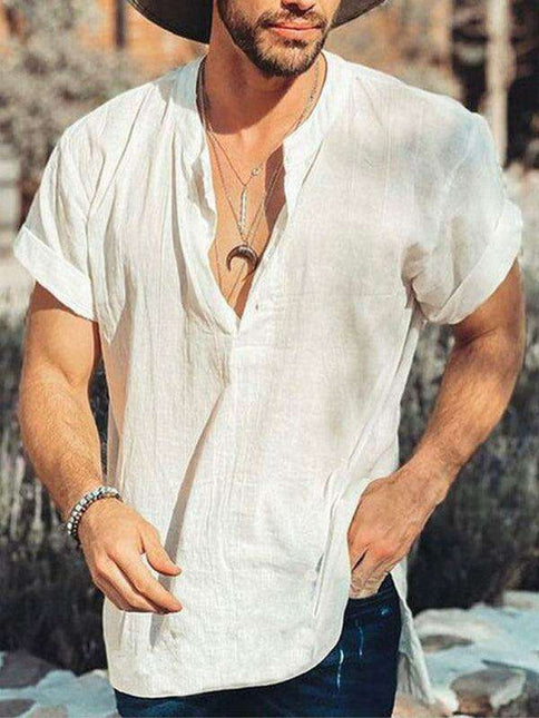 Stylish Cotton-Linen Summer Shirt for Men - Breathable Casual Wear