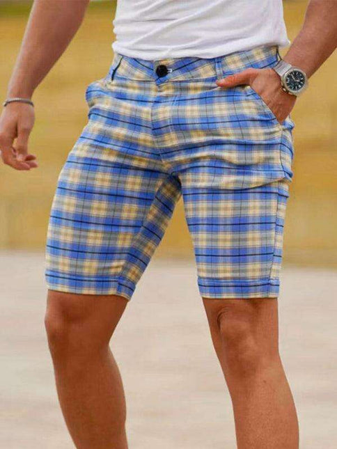Stylish Plus Size Plaid Skinny Shorts for Men: Comfort Meets Trend