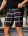 Plaid Plus Size Men's Skinny Shorts for Stylish Comfort
