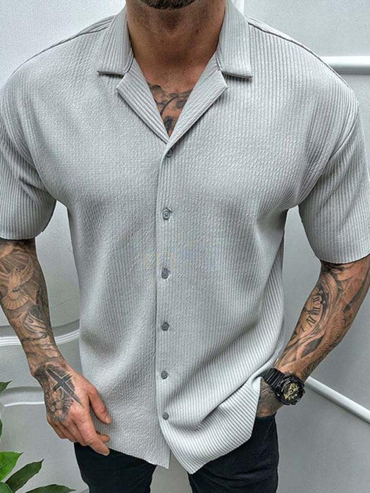Elegant Men's Short Sleeve Shirt and Cardigan Set for Effortless Style