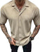 Men's new solid color short-sleeved shirt men's casual cardigan