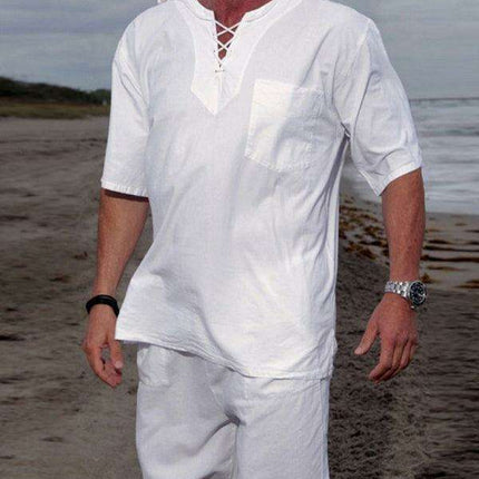 Men’s Beach-Ready Leisure Tracksuit – Lightweight Polyester-Cotton