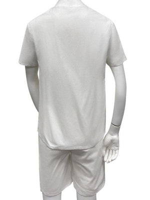 Men's new casual solid color lace-up beach cotton and linen suit-kakaclo-White-S-Très Elite