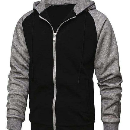 Men's Trendy Color-Block Fleece-Lined Zip Hoodie Cardigan