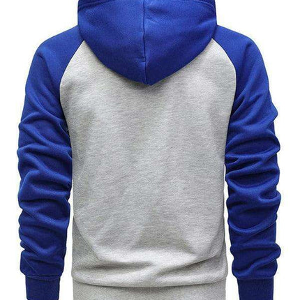 Men's Trendy Color-Block Fleece-Lined Zip Hoodie Cardigan