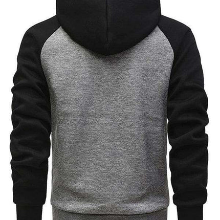 Men's Trendy Color-Block Fleece-Lined Zip Hoodie Cardigan