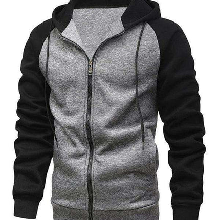 Men's Trendy Color-Block Fleece-Lined Zip Hoodie Cardigan