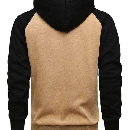 Men's Trendy Color-Block Fleece-Lined Zip Hoodie Cardigan