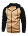 Jacket Contrasting color zipper cardigan plus fleece hoodie men's clothing