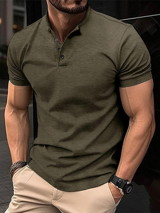 Active Lifestyle Men's Henley Polo Shirt with Versatile Fashion Touch