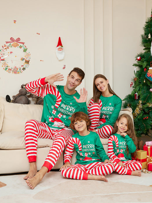 New cartoon Santa Claus letter print parent-child Christmas pajamas home wear set (dad style)