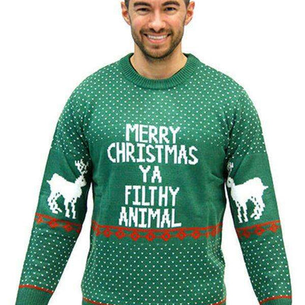 Men's Unique Random Print Knit Sweater for Spring and Summer Celebrations