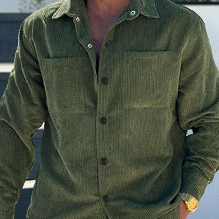 Men's Corduroy Utility Shirt with Stylish Multi-Pockets: Effortless Elegance