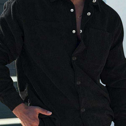 Men's Corduroy Utility Shirt with Stylish Multi-Pockets: Effortless Elegance