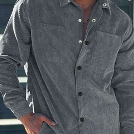 Men's Corduroy Utility Shirt with Stylish Multi-Pockets: Effortless Elegance