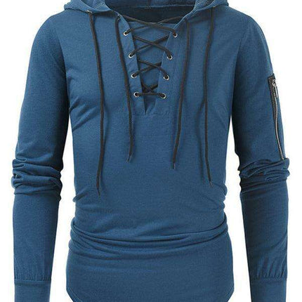 Lace-Up Detail Hooded Sweatshirt for Men: The Ultimate Stylish Casual Essential