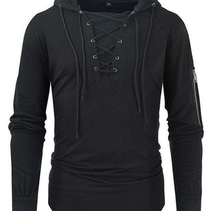 Lace-Up Detail Hooded Sweatshirt for Men: The Ultimate Stylish Casual Essential
