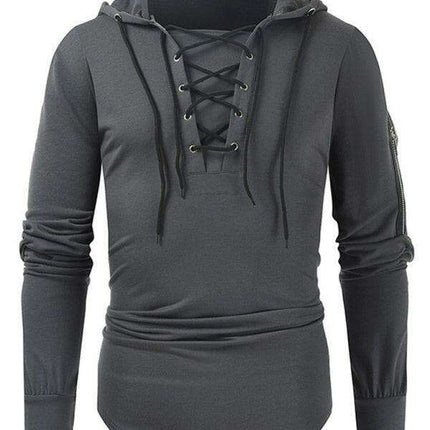 Lace-Up Detail Hooded Sweatshirt for Men: The Ultimate Stylish Casual Essential