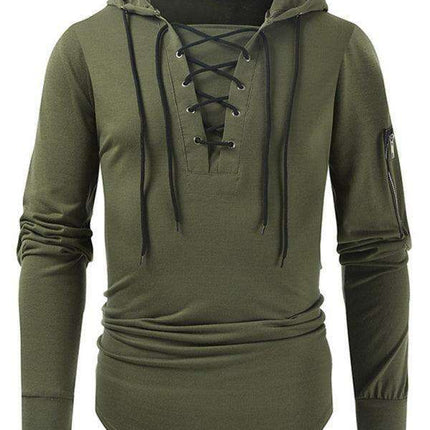 Lace-Up Detail Hooded Sweatshirt for Men: The Ultimate Stylish Casual Essential